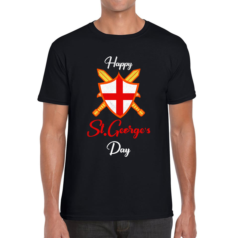 Happy St. George's Knight Sheild And Sword Saint George's Day Adult T Shirt