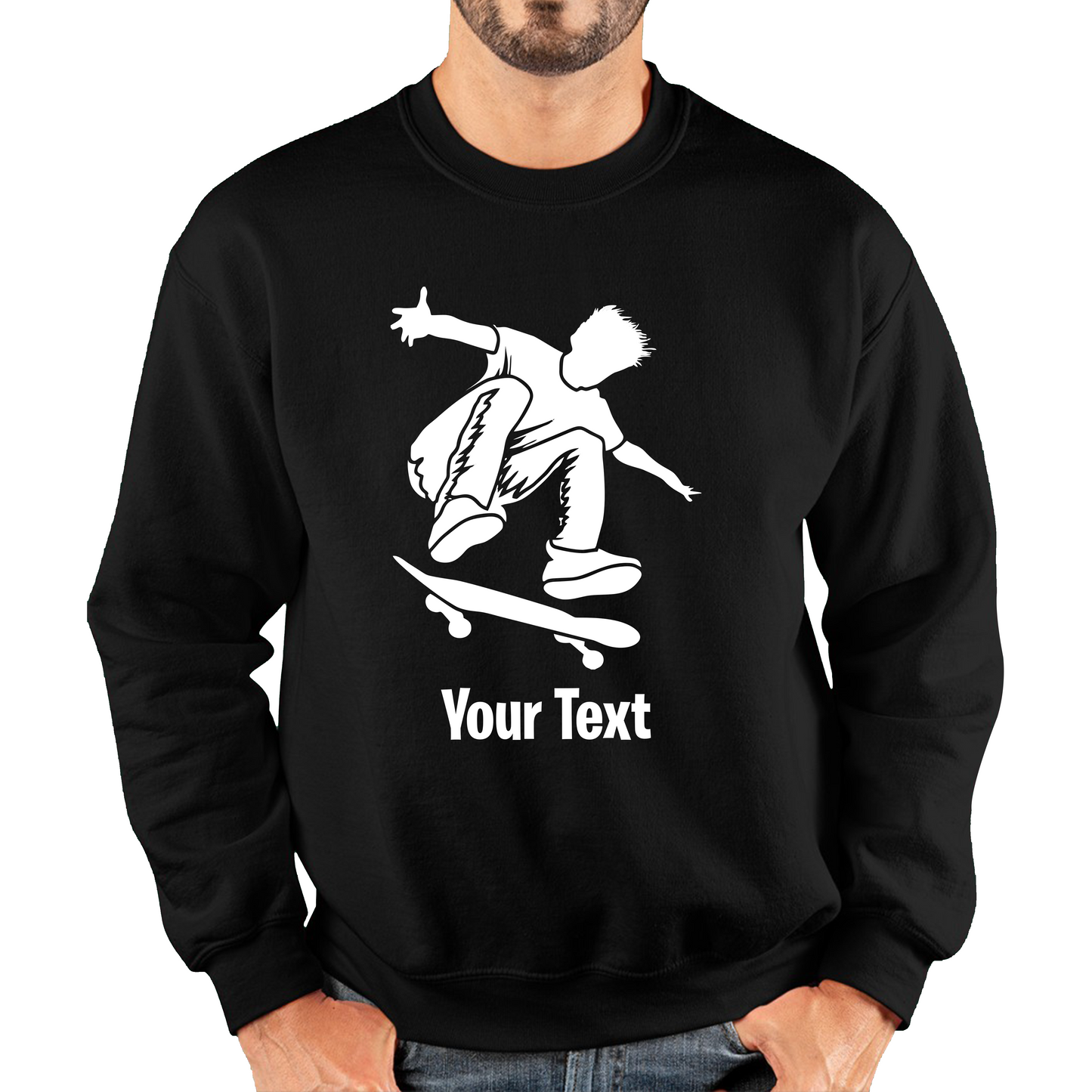 Personalised Skateboard Your Name Skater Funny Skateboarding Sport Unisex Sweatshirt