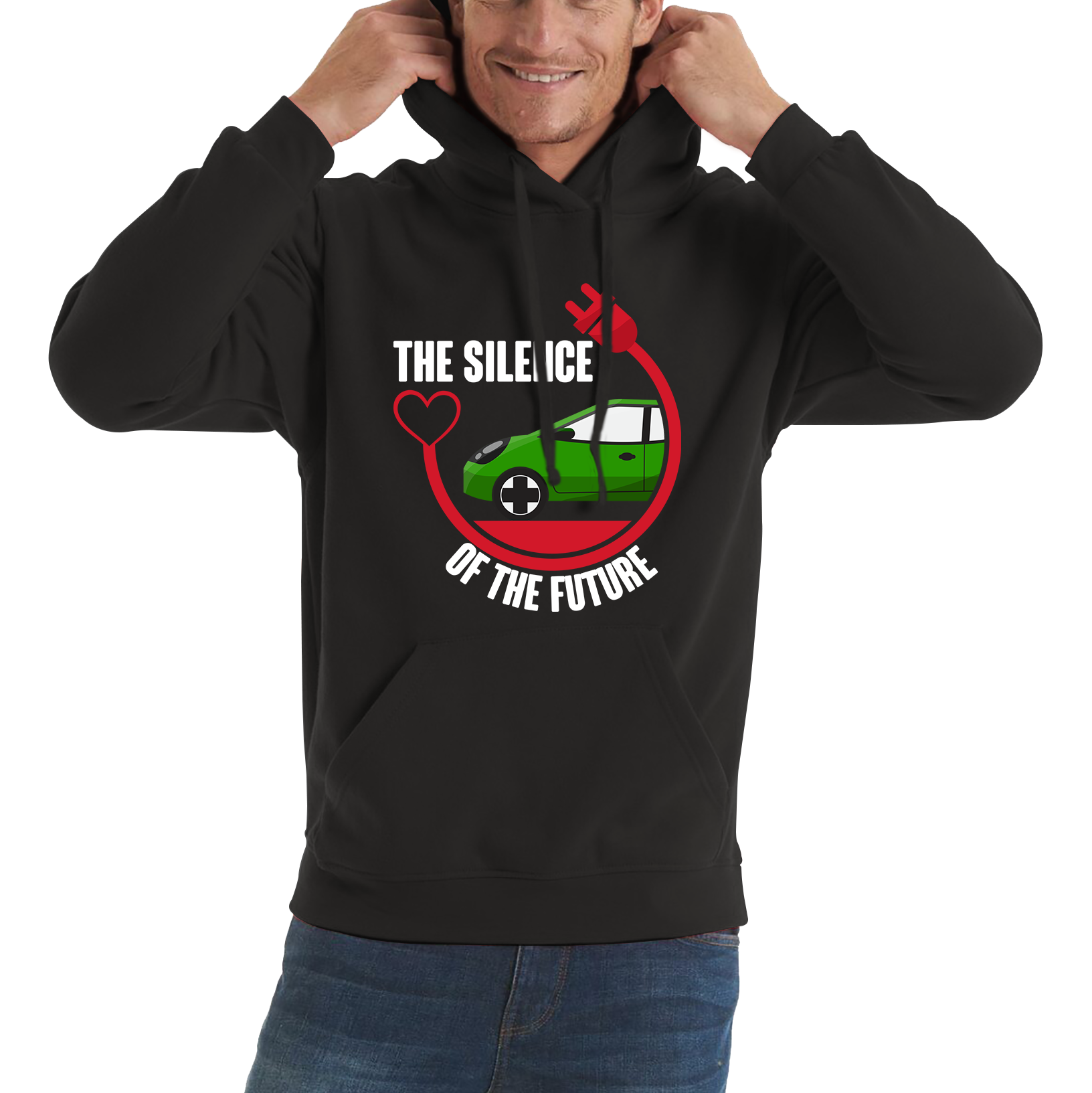 The Silence Of the Future Funny Heart Electric Futuristic Car Unisex Hoodie