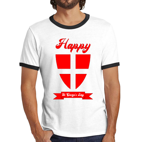 Happy St. George's Day Knight Shield George's Day Ringer T Shirt