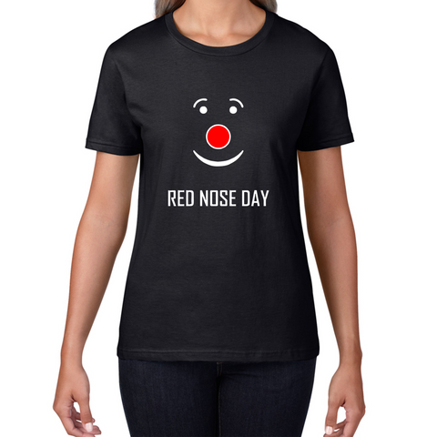 Red Nose Clown Nose Day Ladies T Shirt. 50% Goes To Charity