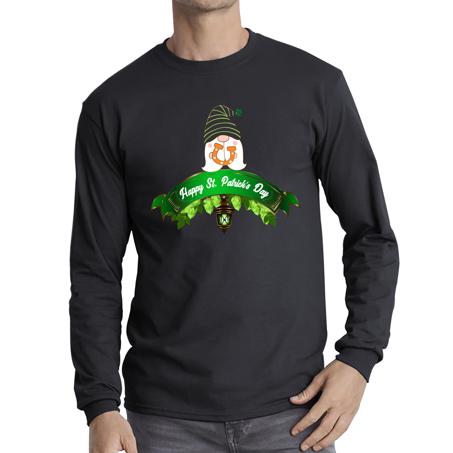 Happy St. Patrick's Day Leprechaun Gnome Irish Gnomes Lucky Gnomes Saint Patricks Day Long Sleeve T Shirt