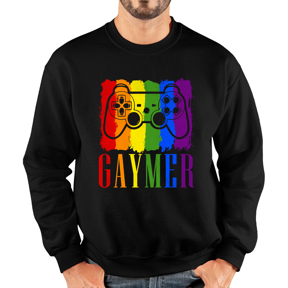 Gaymer LGBT Pride Gay LGBTQ Gamer Rainbow Controller Adult Sweatshirt