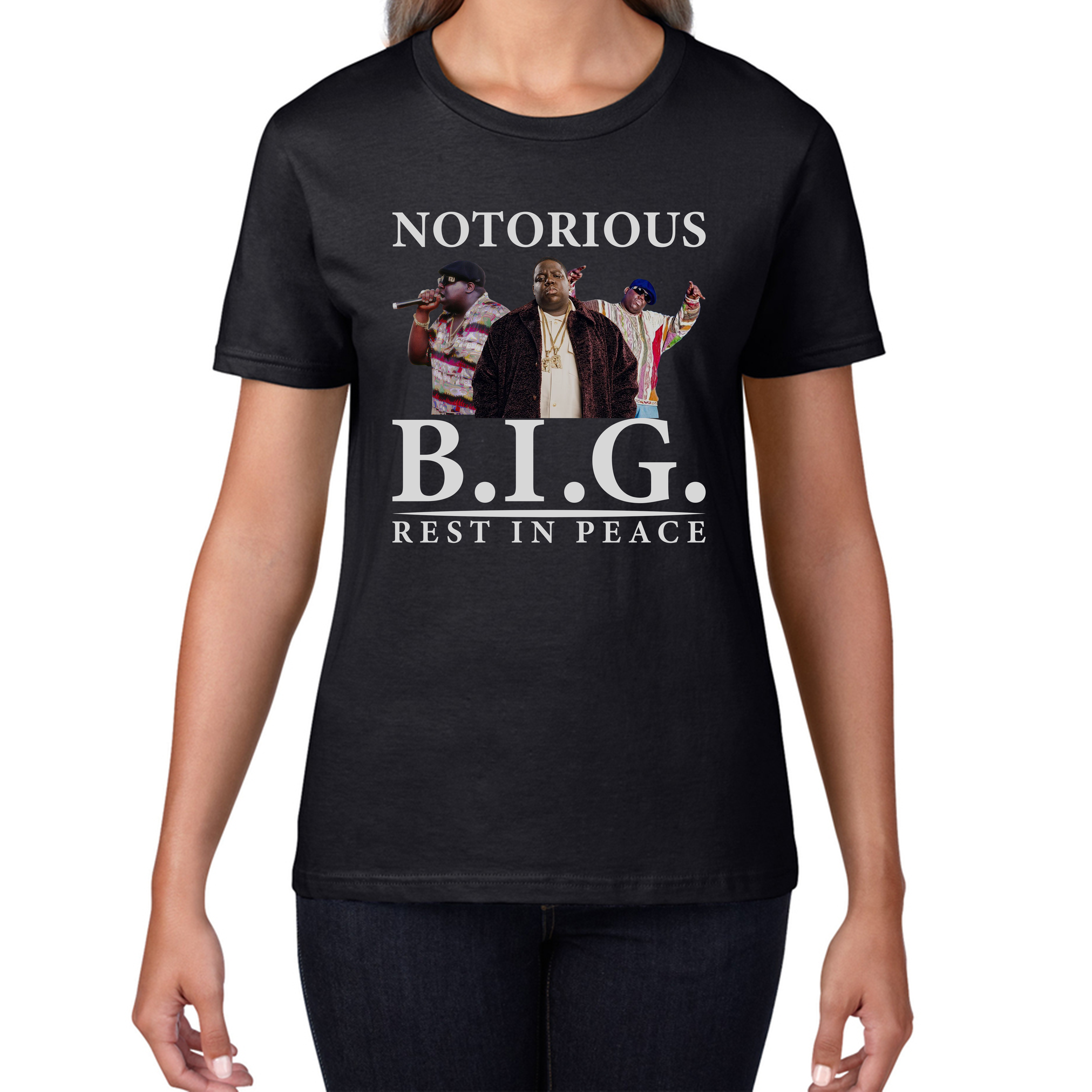 The Notorious B.I.G. American Rapper T-Shirt Christopher George Songwriter Gangsta Rap Greatest Rappers Womens Tee Top