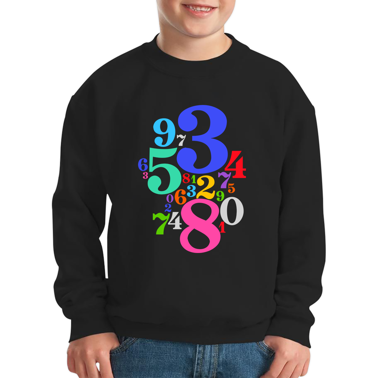 Numbers Day Maths Day Colourful Numbers Math Lovers Mathletics School Charity Day Kids Jumper
