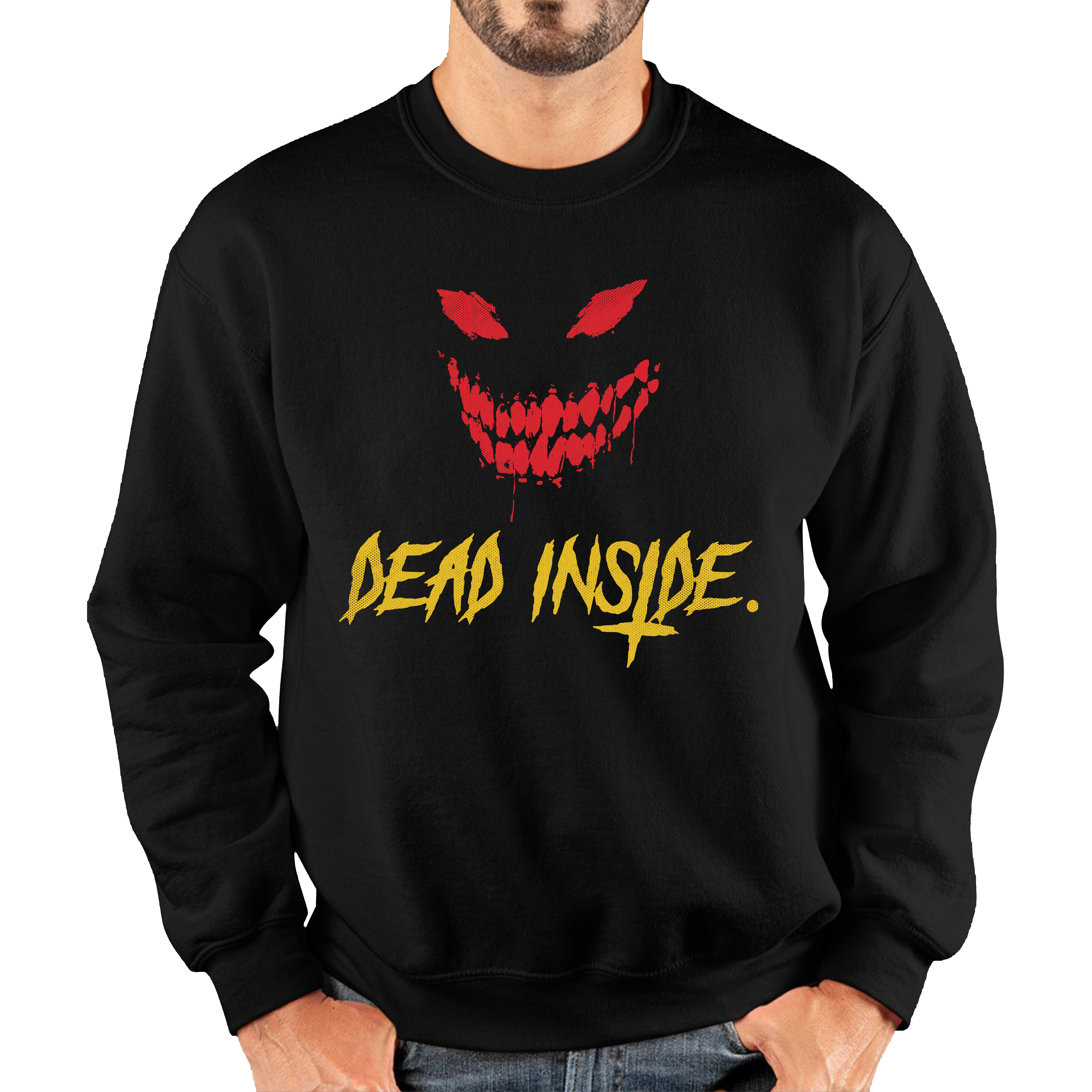 Dead Inside Scary and Horror Face Scary Skull Face Unisex Sweatshirt