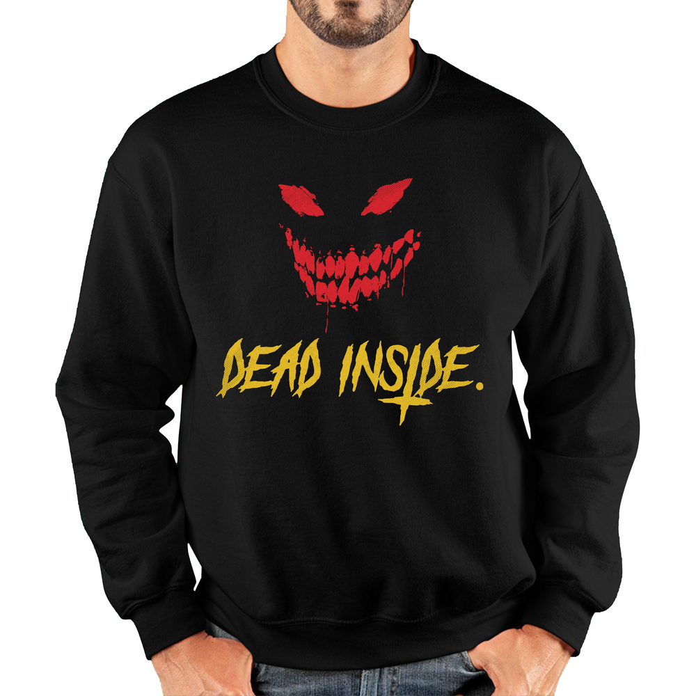 Dead Inside Scary and Horror Face Scary Skull Face Unisex Sweatshirt