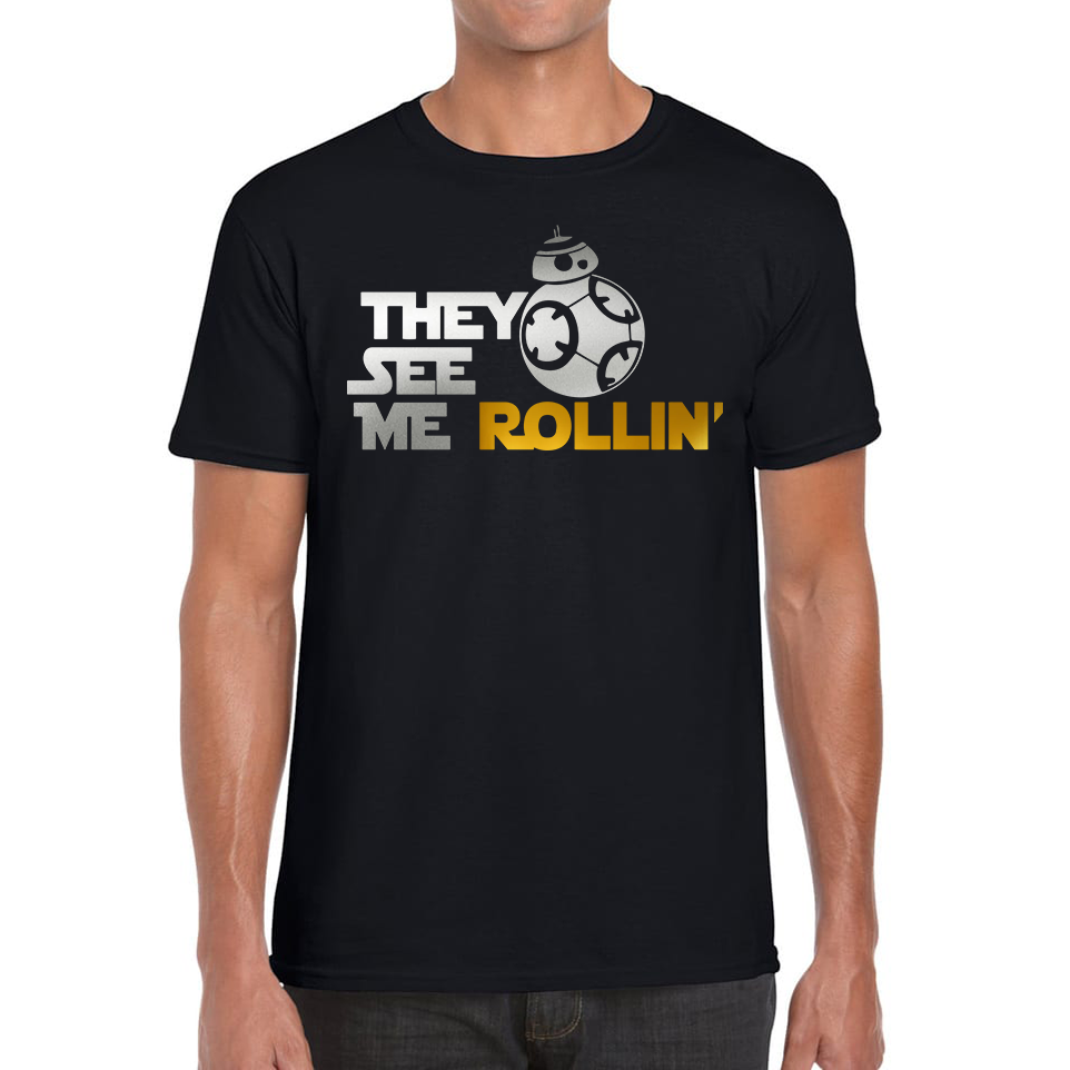 They See Me Rollin' BB-8 Star Wars Inspired T-Shirt Disney Star Wars Hollywood Studios Galaxy's Edge Mens Tee Top