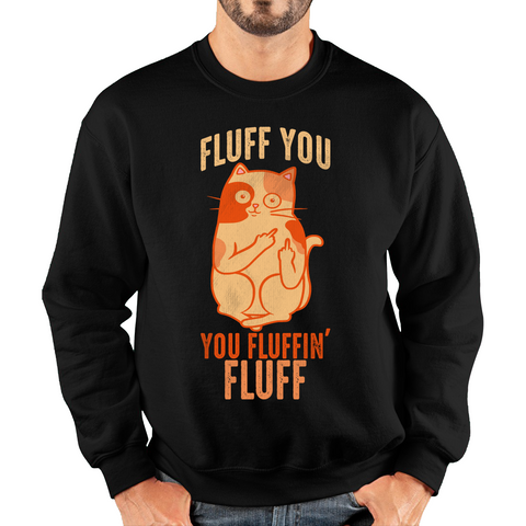 Fluff You You Fluffin Fluff Jumper Funny Cat Lovers Kitten Sarcastic Gift Unisex Sweatshirt