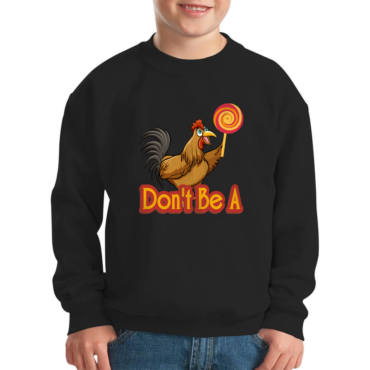 Don't Be A Cock Sucker Rooster Lollipop Candy Jumper Funny Joke Meme Kids Sweatshirt