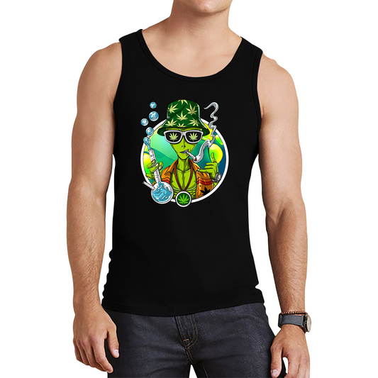 Alien Stoner Smoking Funny Tank Top