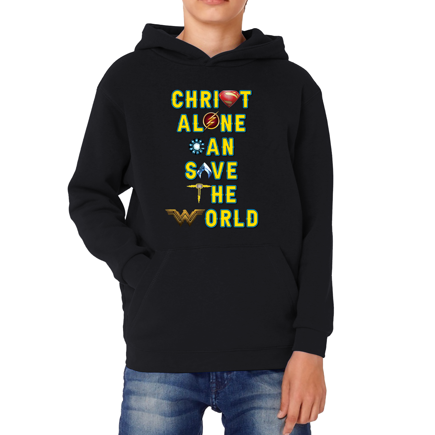 Christ Alone Can Save The World Hoodie Avengers Superheroes Marvel Gift Kids Hoodie