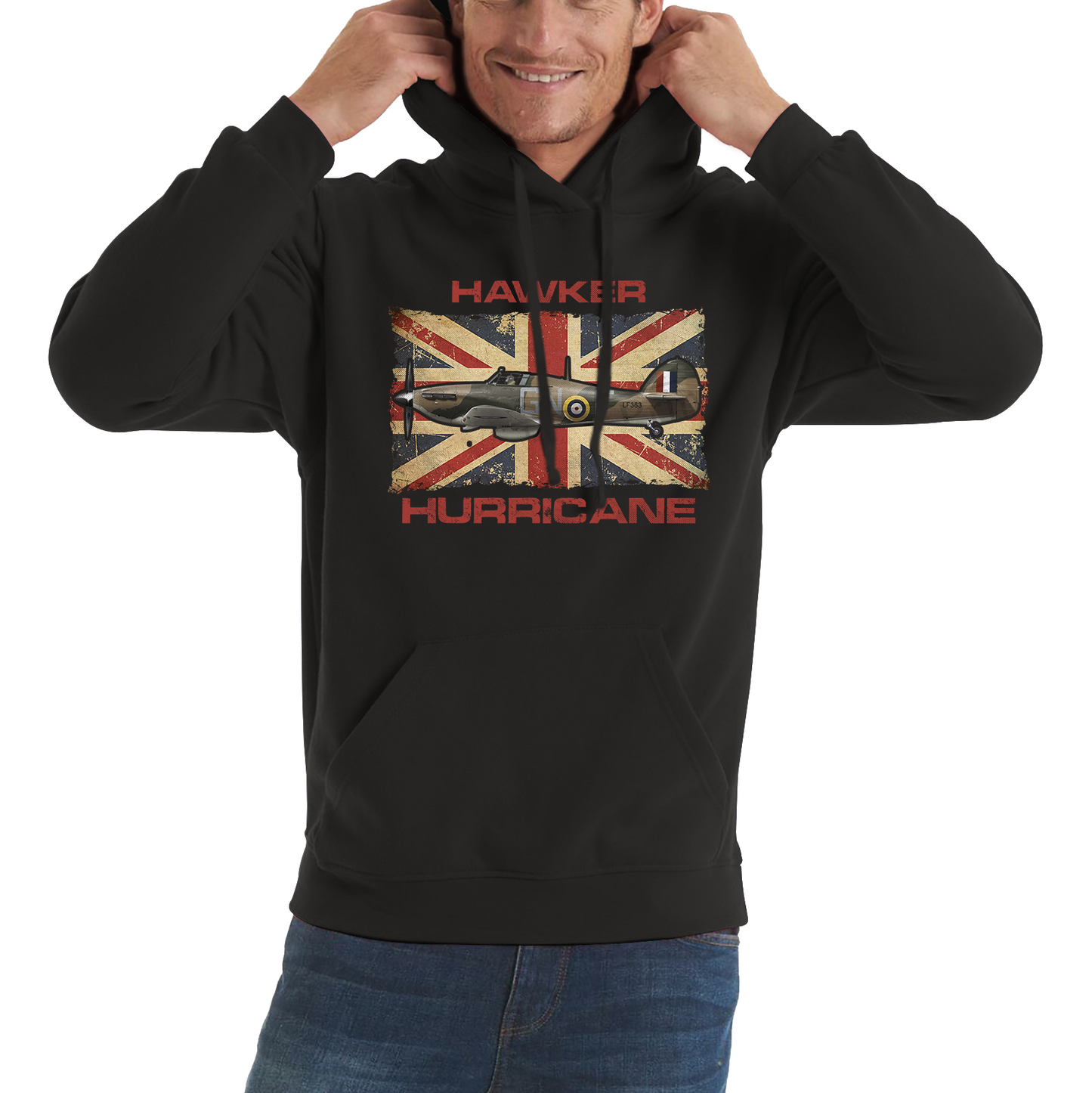 Vintage Hawker Hurricane British Veteran Air Force Hoodie