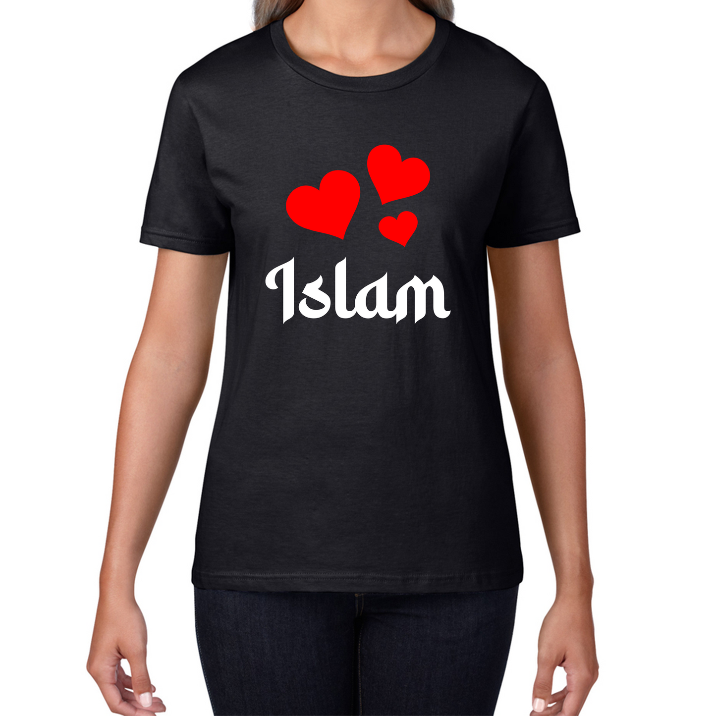 Islam Hearts Spiritual Islamic Religious Muslim Islam Religion Gift Womens Tee Top