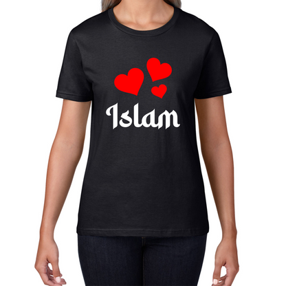 Islam Hearts Spiritual Islamic Religious Muslim Islam Religion Gift Womens Tee Top