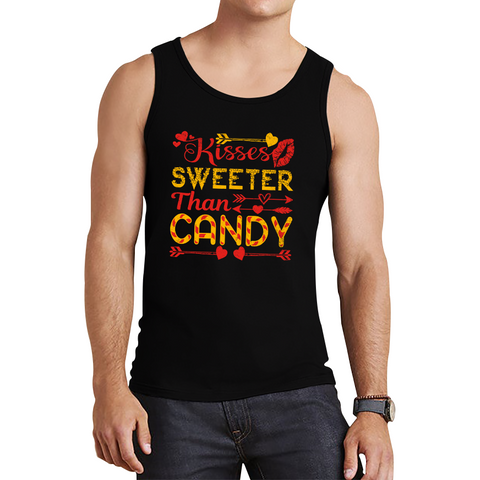 Kisses Sweeter Than Candy Happy Valentine's Day Candies Funny Valentine Lover Tank Top