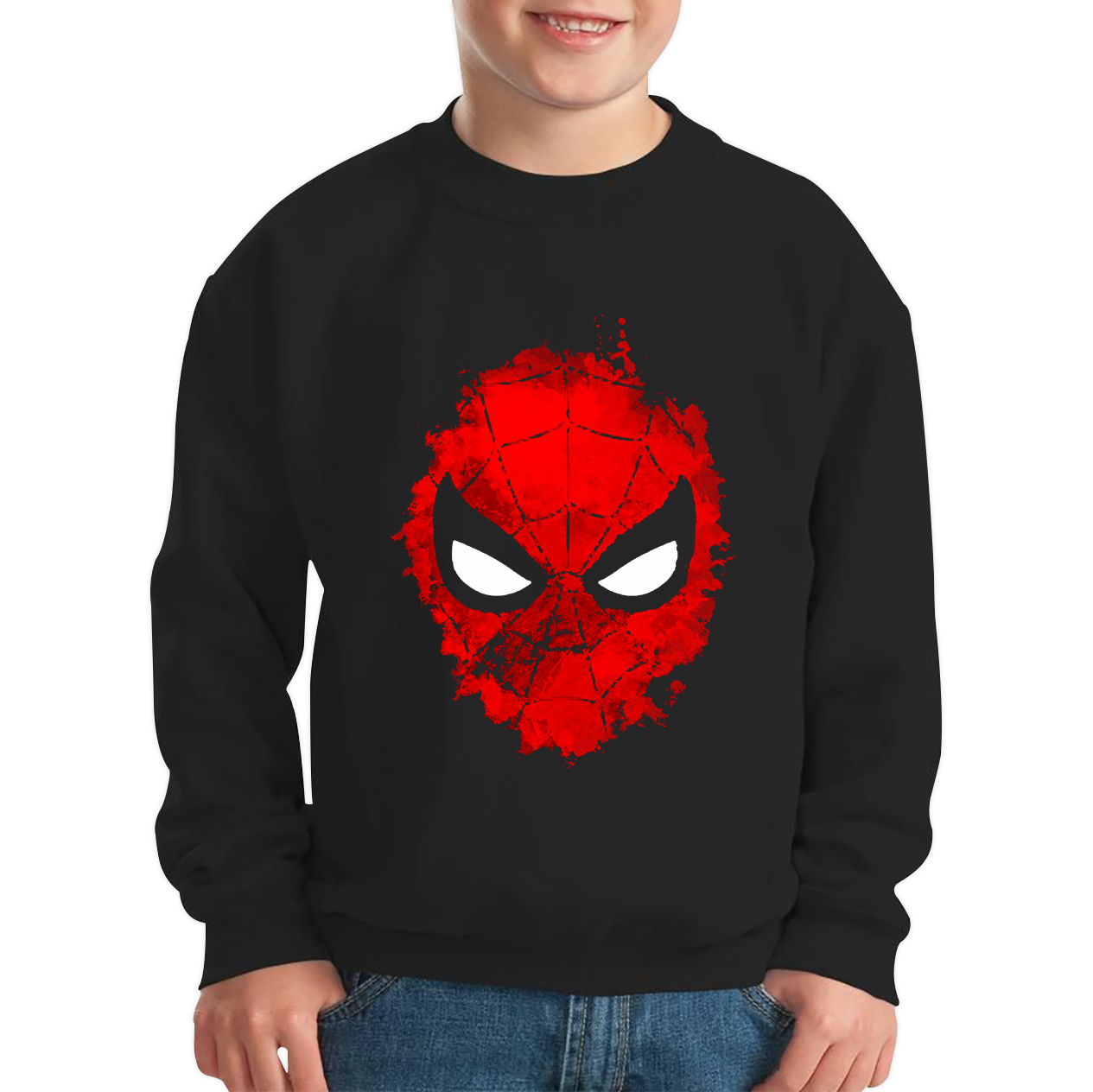 Marvel Comics Spiderman Face Kids Sweatshirt