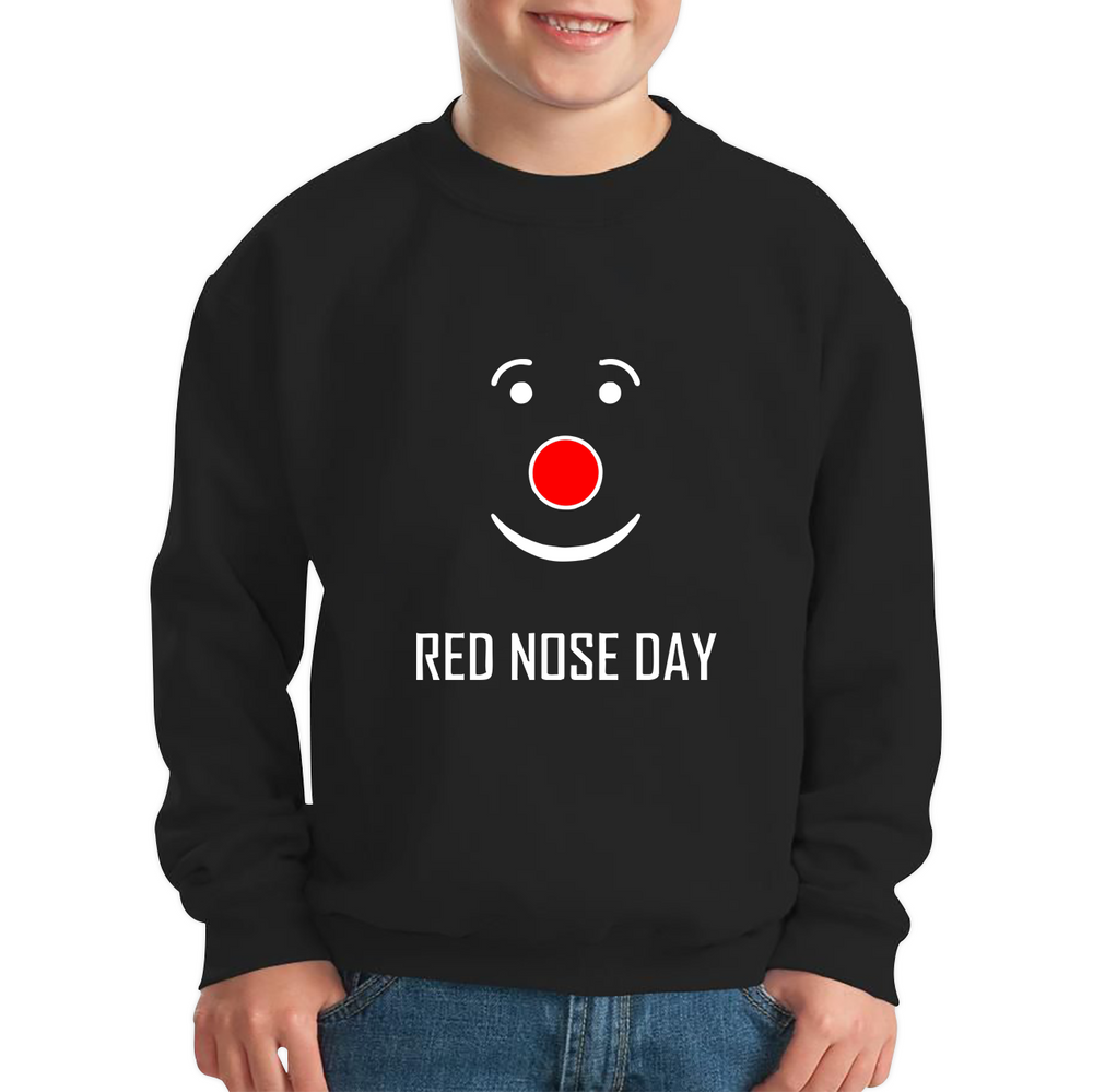 Red Nose Clown Nose Day Kids Sweatshirt. 50% Goes To Charity