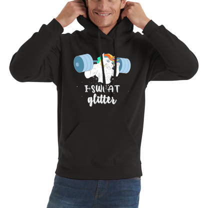 I Sweat Glitter Weightlifting Unicorn Gym Hoodie