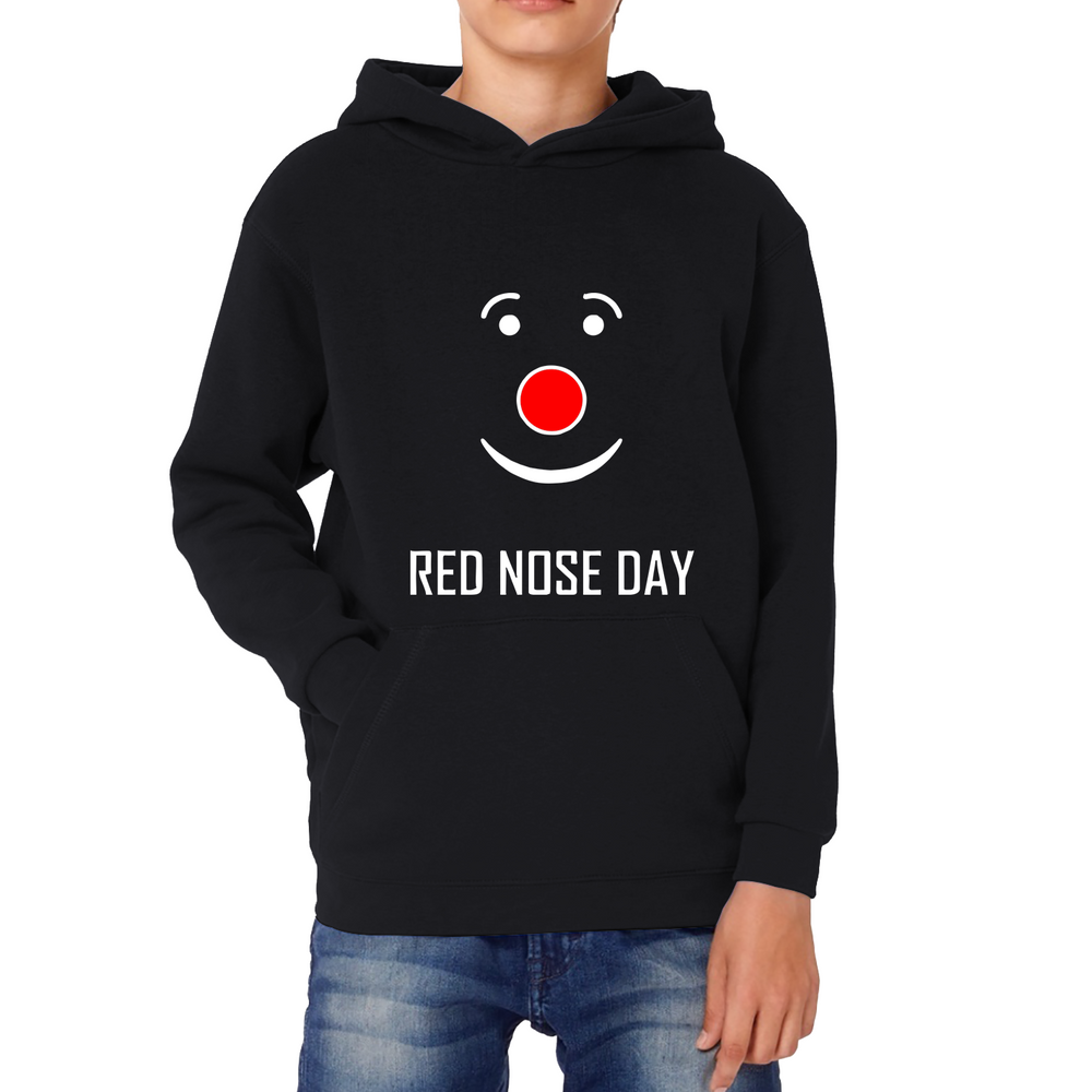 Red Nose Clown Nose Day Kids Hoodie. 50% Goes To Charity