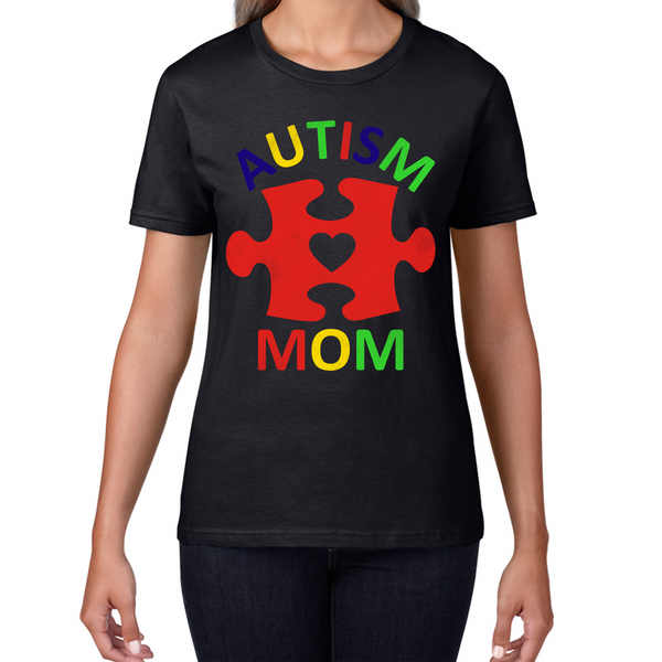 Autism Mom Autistic Spectrum Awareness Ladies T Shirt