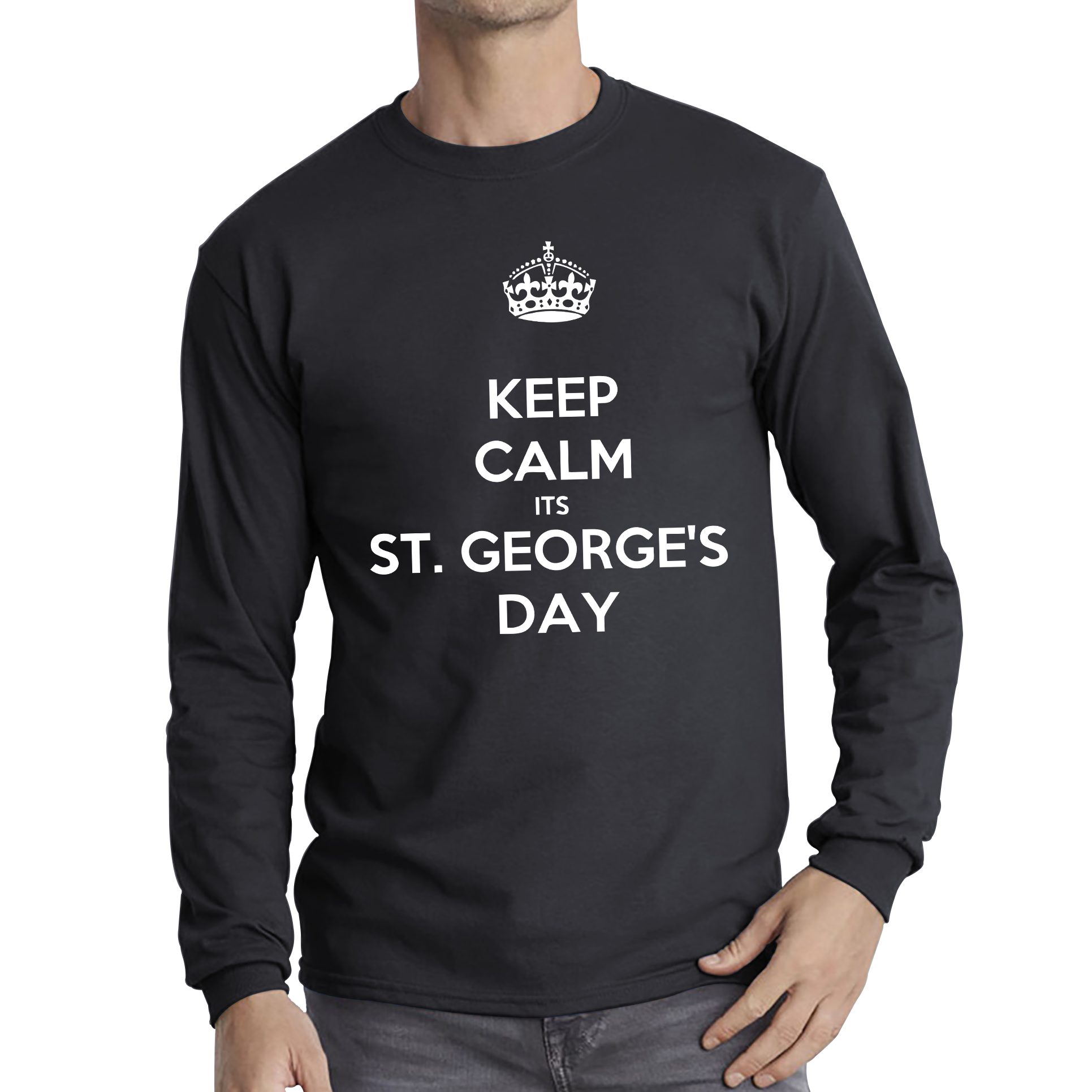 Keep Calm Its St. George's Day Adult Long Sleeve T Shirt