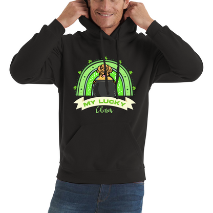 Golden Retriever Dog My Lucky Charm St. Patrick's Day Puppy Animal Pet Dog Lovers St Pattys Day Irish Festive Unisex Hoodie