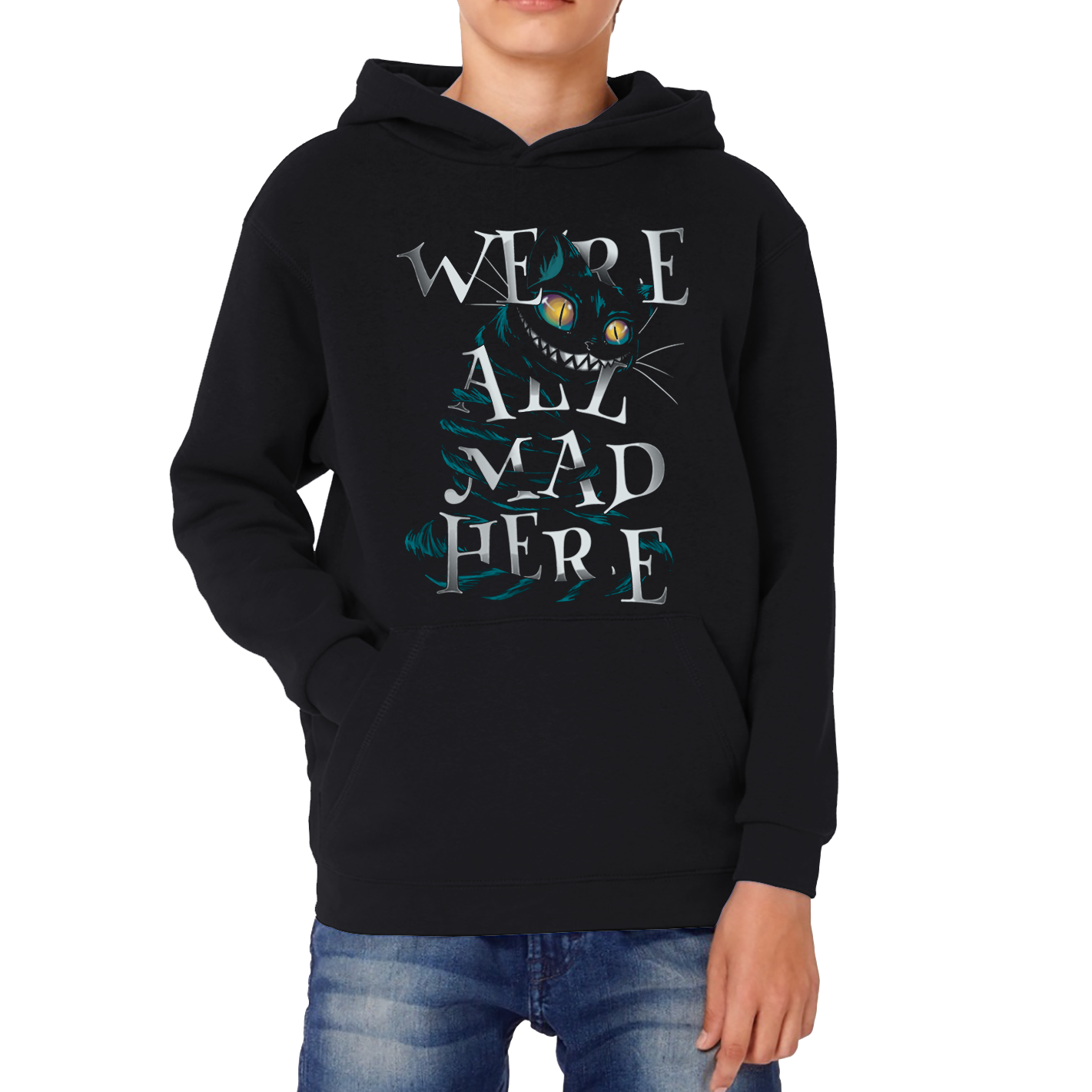 We Are All Mad Here Alice in Wonderland Quote Fantasy Family Film Kids Hoodie