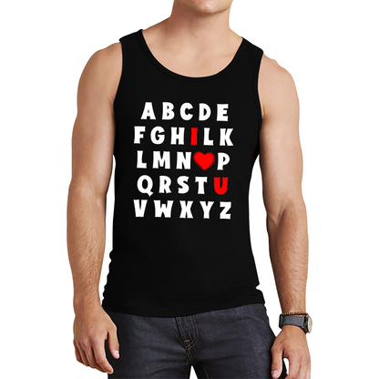 I Love You In Alphabet ABC Valentine's Day English Alphabet I Love You Tank Top