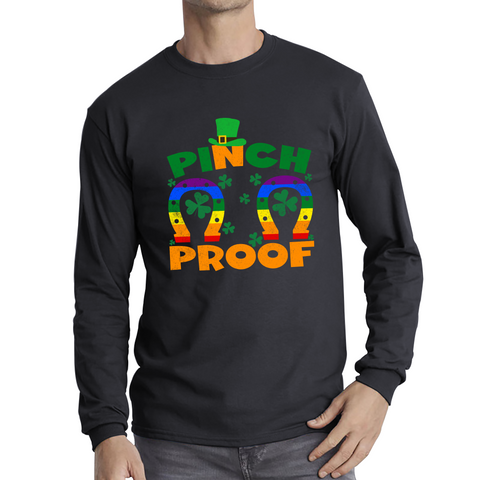Pinch Proof LGBT Horseshoe St. Patrick's Day Shamrock Gay Pride Irish Pinch St Pattys Day Irish Festive Long Sleeve T Shirt