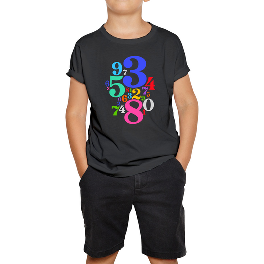Numbers Day Maths Day Colourful Numbers Math Lovers Mathletics School Charity Day Kids Tee
