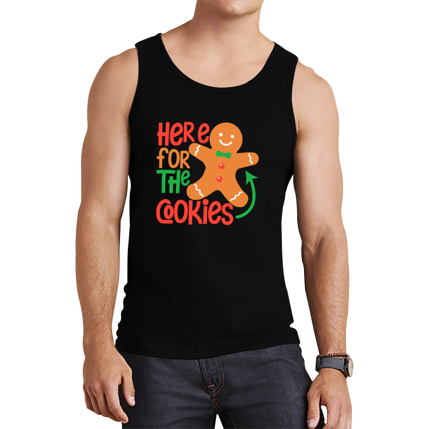 Gingerbread Here For The Cookies Funny Xmas Cookies Tank Top