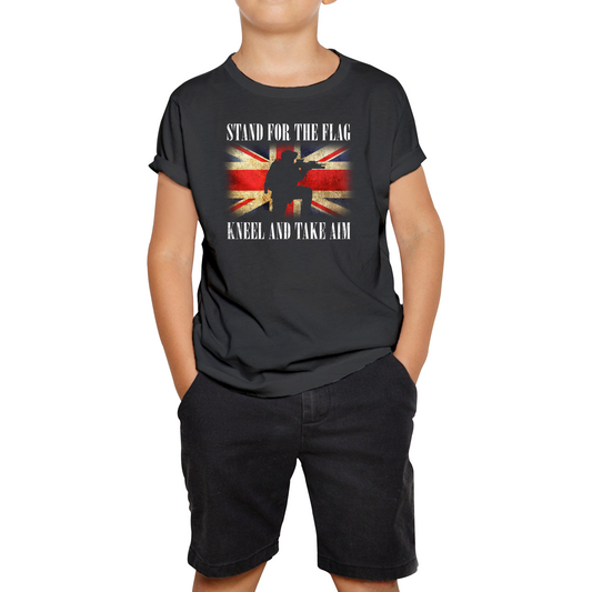 Stand For The Flag Kneel And Take Aim British Veteran T Shirt