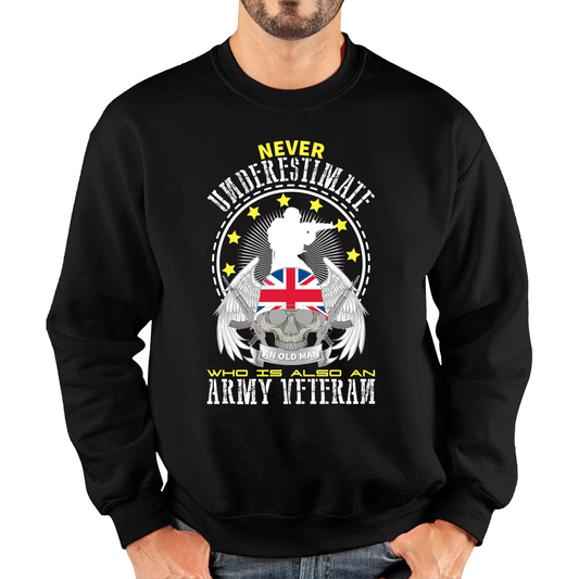 Never Underestimate Who Is Also An Army Veteran Sweatshirt