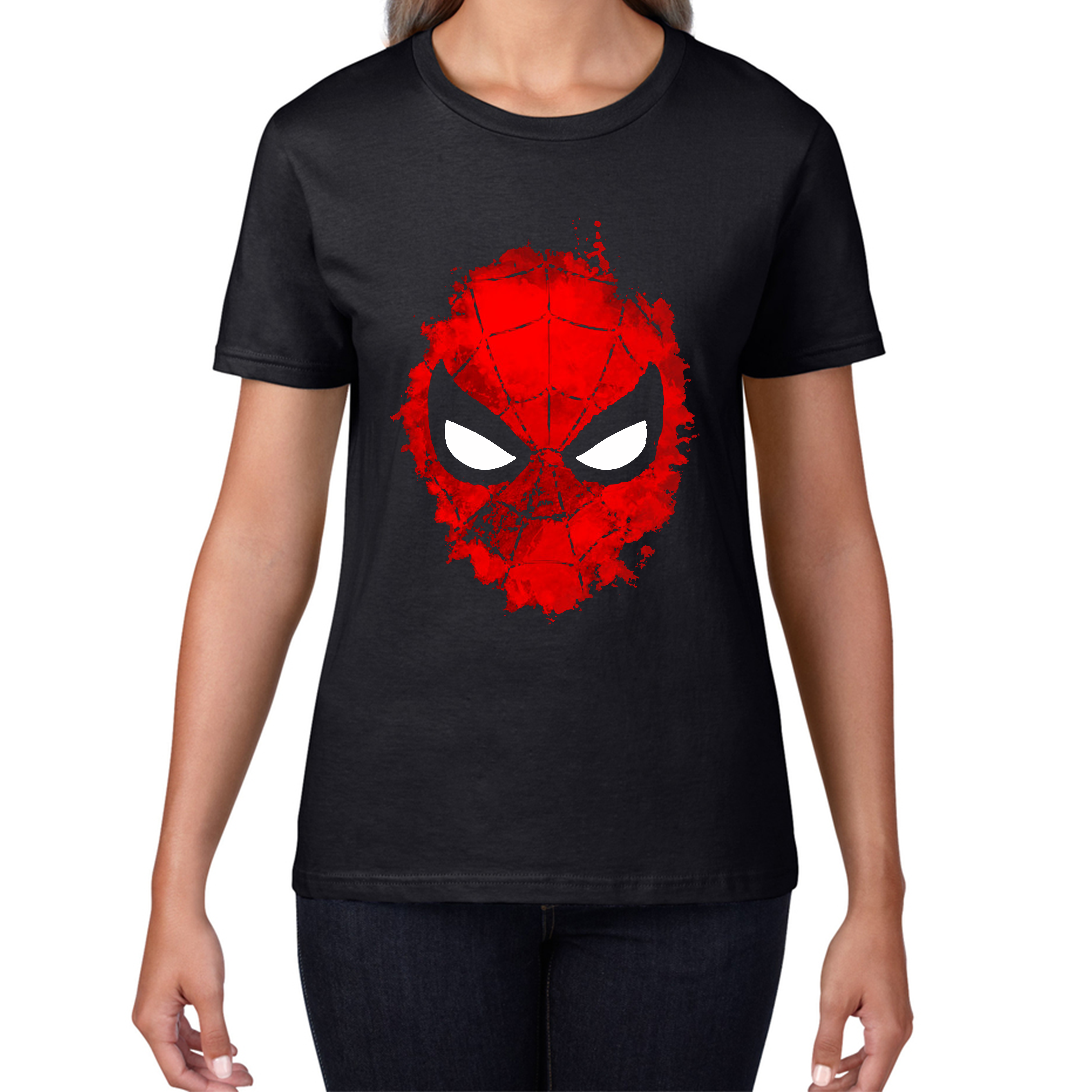 Marvel Comics Spiderman Face Ladies T Shirt