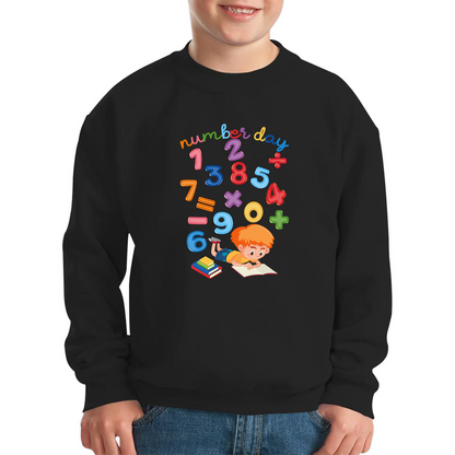 Numbers Day Colourful Numbers Maths Day School Charity Day Mathletics Kids Jumper