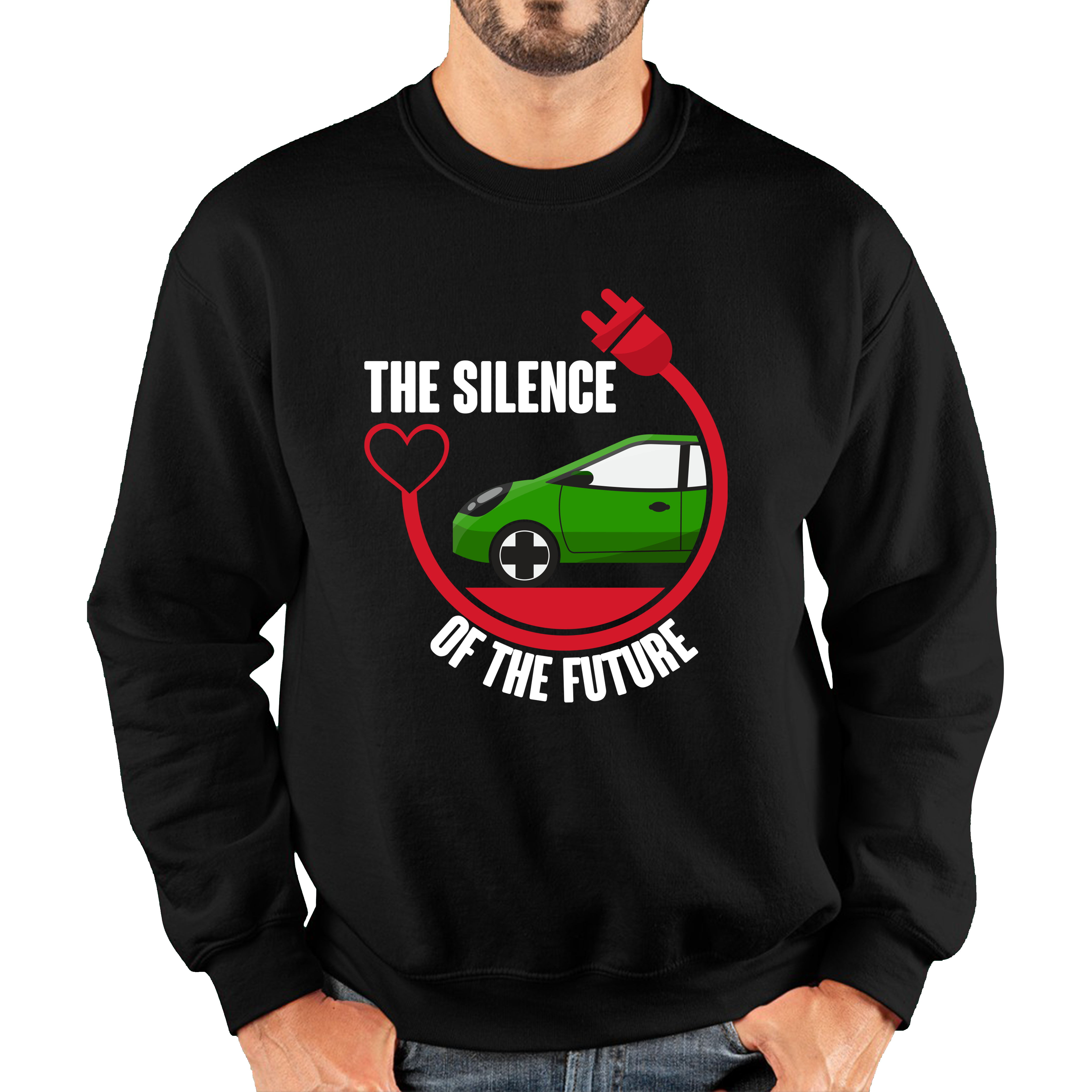 The Silence Of the Future Funny Heart Electric Futuristic Car Unisex Sweatshirt