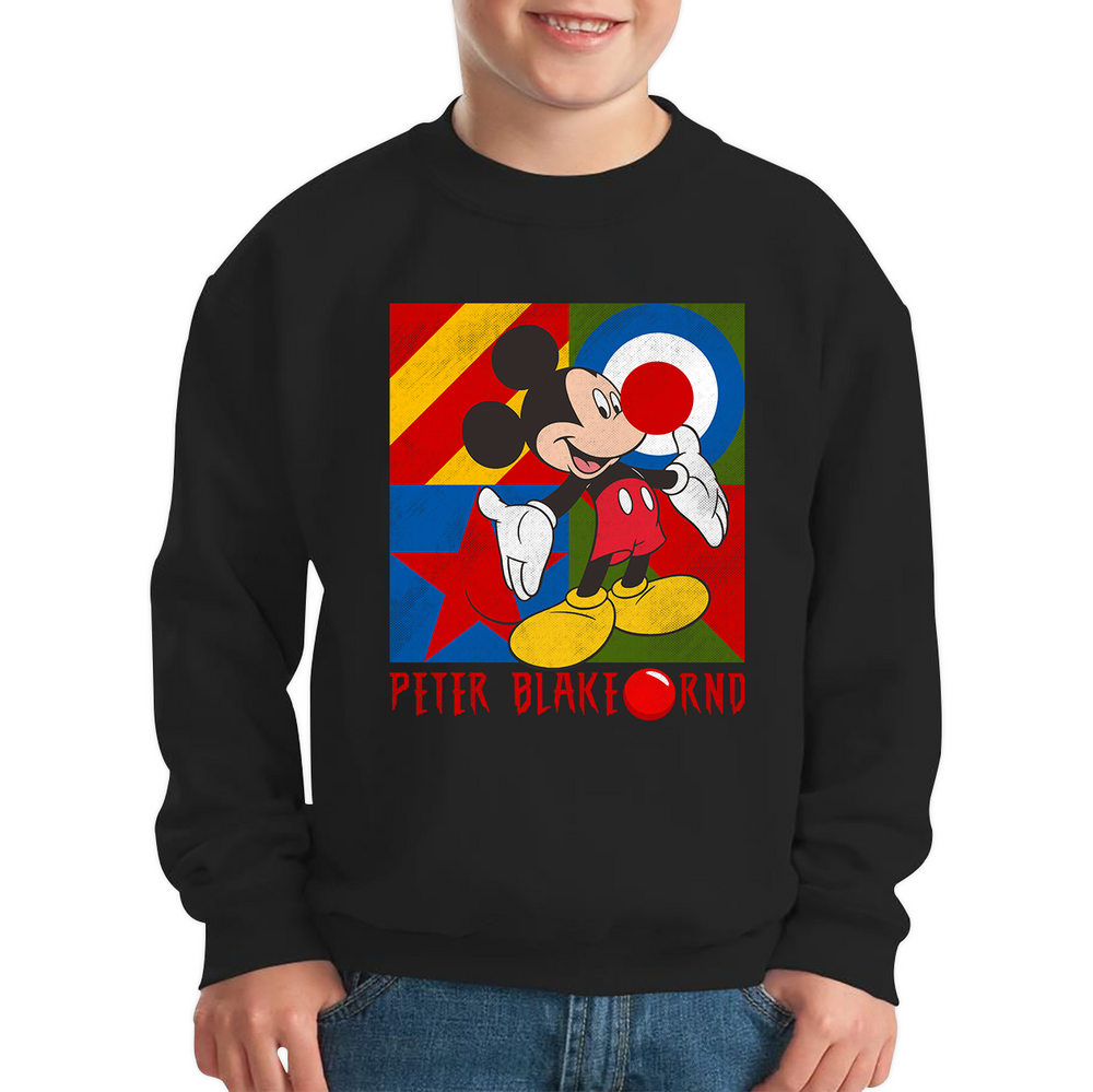 Peter Blake Mickey Mouse Red Nose Day Kids Sweatshirt. 50% Goes To Charity