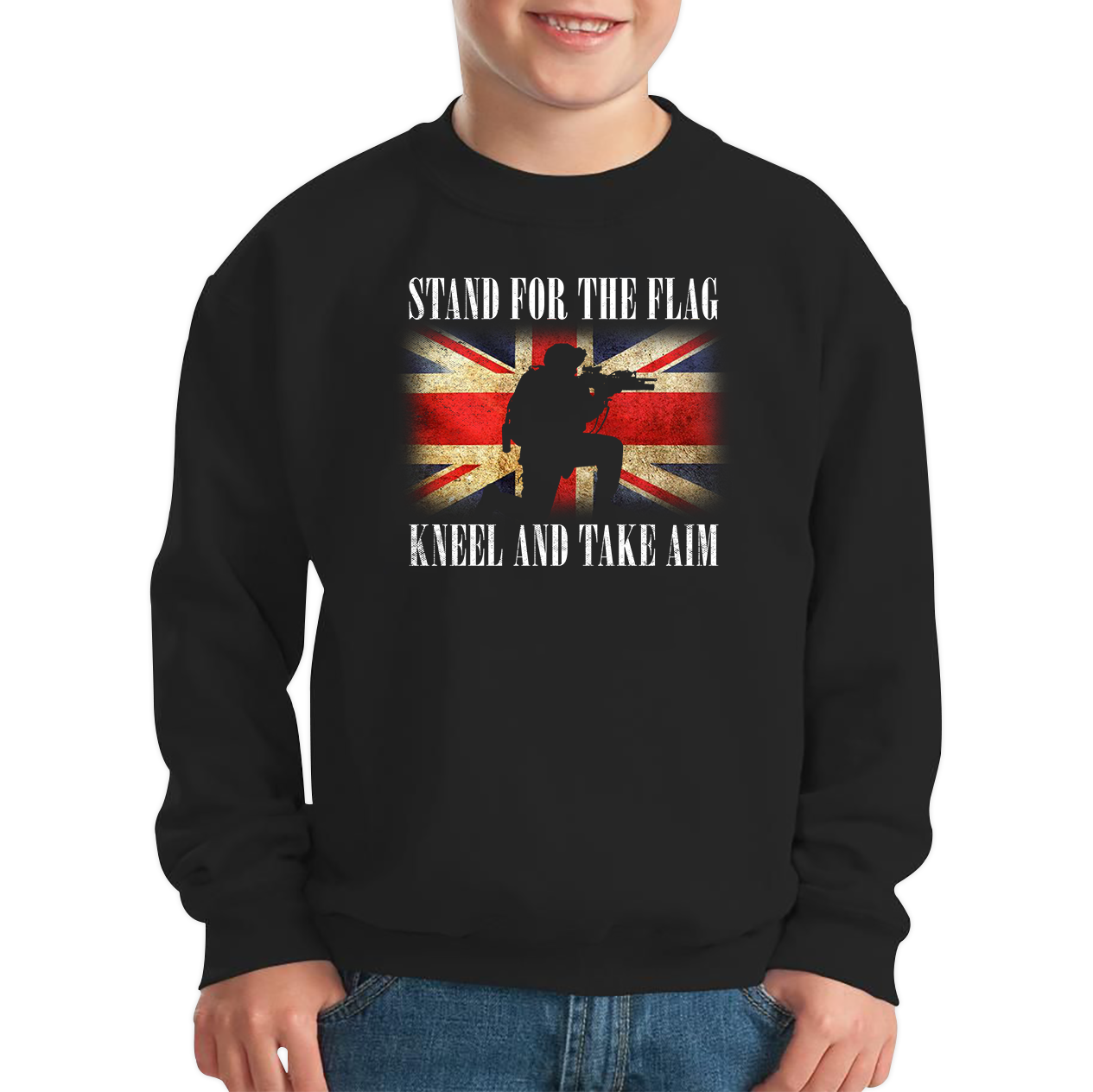 Stand For The Flag Kneel And Take Aim British Veteran Sweatshirt