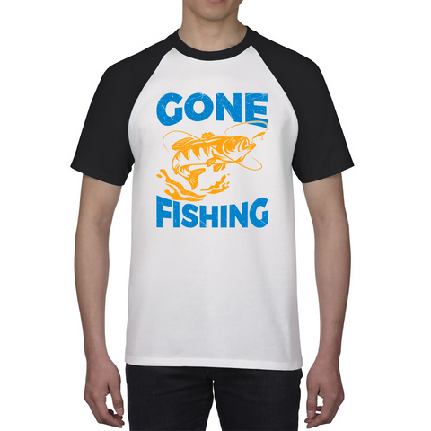 Gone Fishing Raglan Shirt Funny Fisherman Fishing Baseball T Shirt