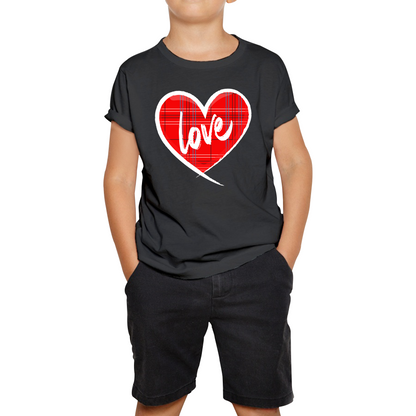 Hand Drawn Love Heart Happy Valentine's Day Lover Heart Kids Tee