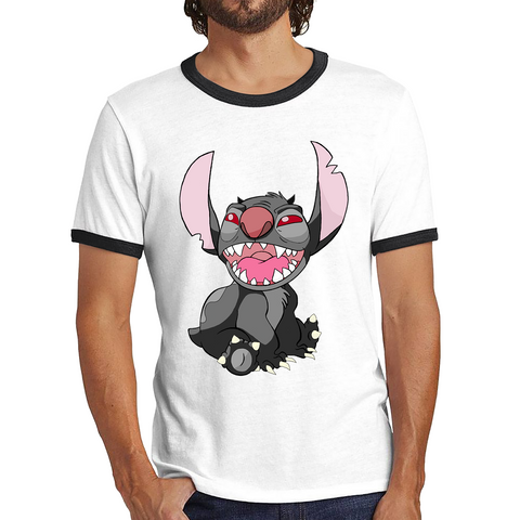Disney Devil Stitch Funny Ohana Ringer T Shirt