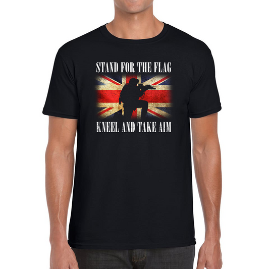 Stand For The Flag Kneel And Take Aim British Veteran T Shirt