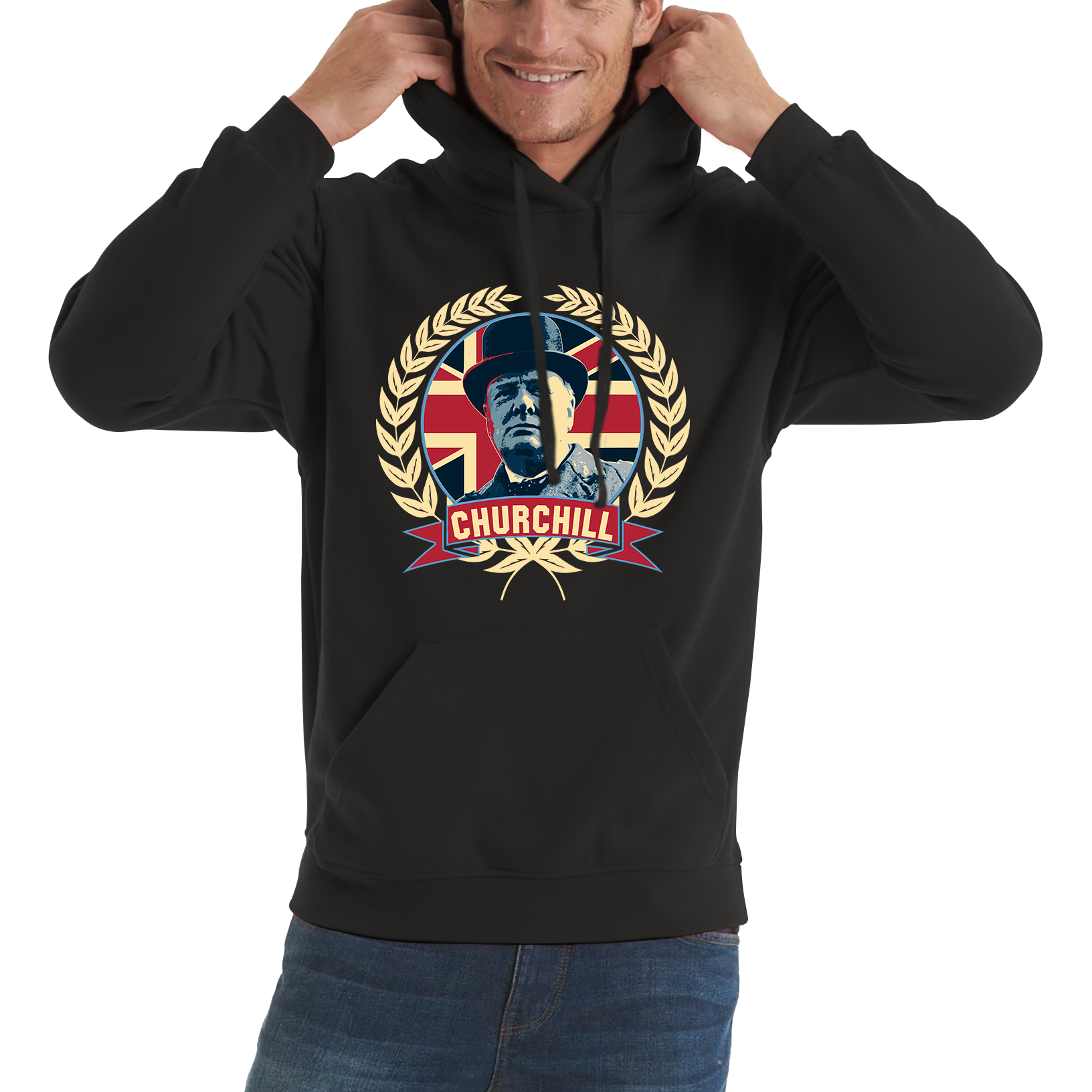 Sir Winston Churchill Prime Minister of the United Kingdom Adult Hoodie
