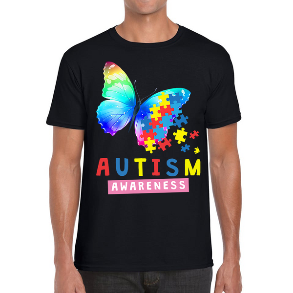 Autism Awareness With Butterfly Adult T Shirt