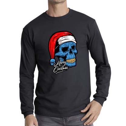 santa skull long sleeve t shirt