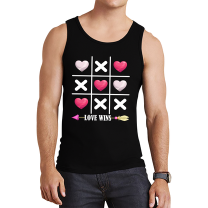 Valentine's Day Tic Tac Toe Love Wins Tic Tac Funny Game Lovers Gift Tank Top