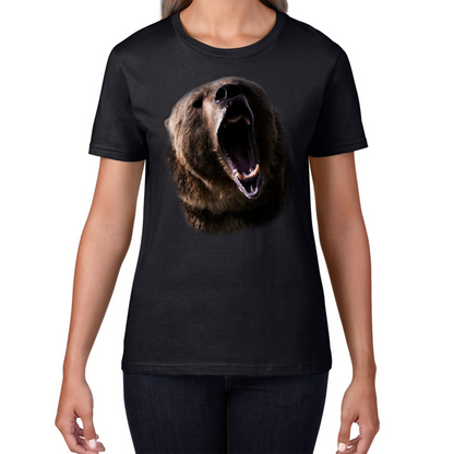 Grizzly Bear Roaring Face T Shirt