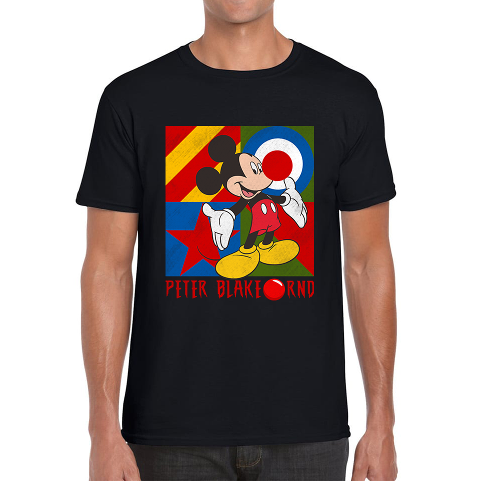 Peter Blake Mickey Mouse Red Nose Day Adult T Shirt. 50% Goes To Charity