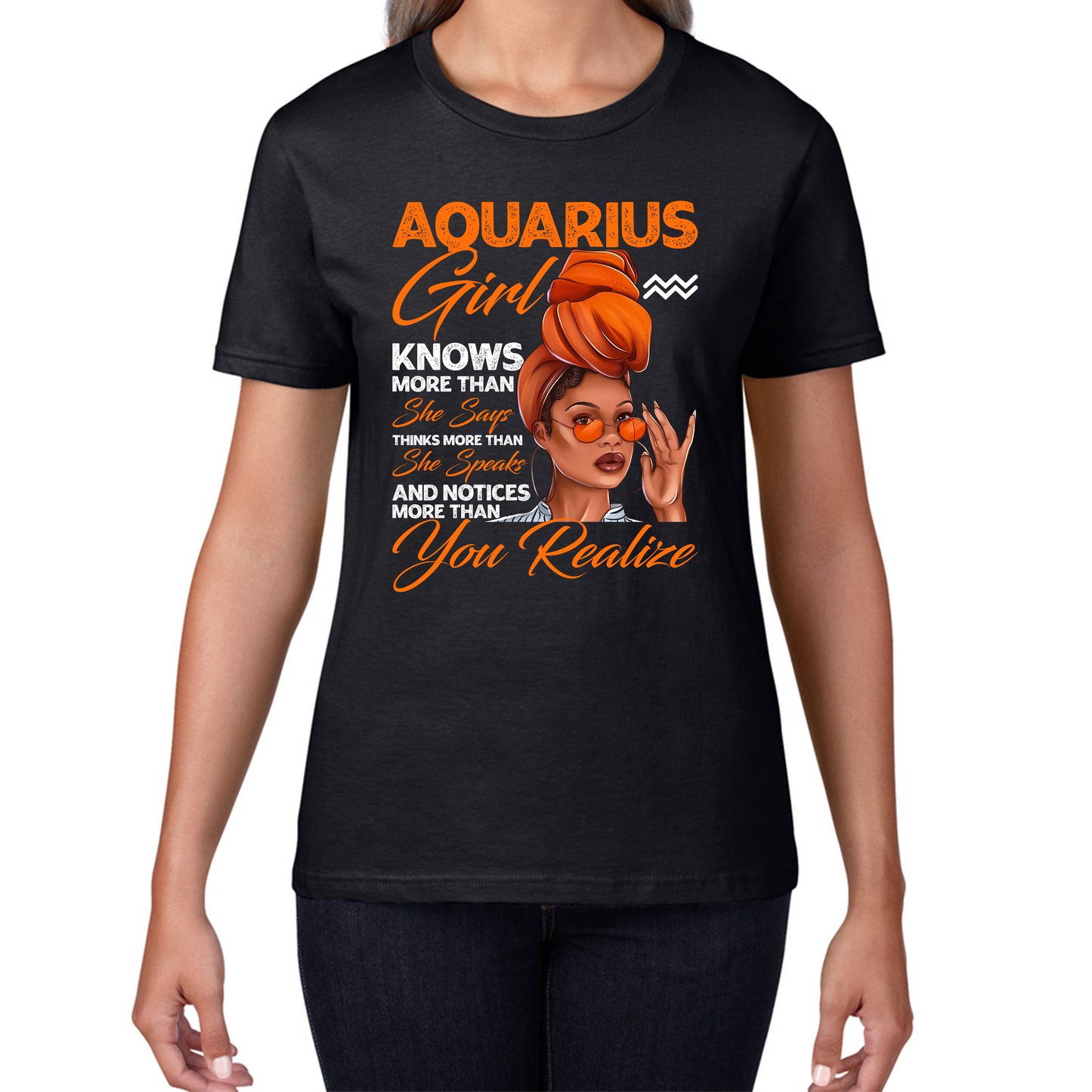 Aquarius Girl Knows More Than Think More Than Horoscope Zodiac Astrological Sign Birthday Womens Tee Top